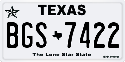 TX license plate BGS7422