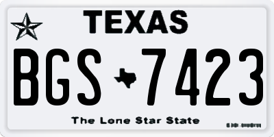 TX license plate BGS7423