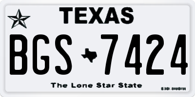 TX license plate BGS7424