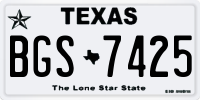 TX license plate BGS7425