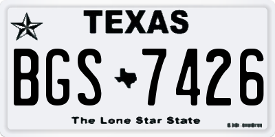TX license plate BGS7426