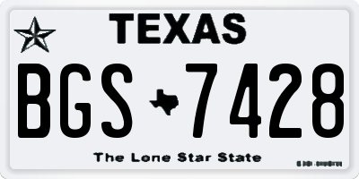 TX license plate BGS7428