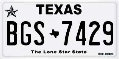 TX license plate BGS7429