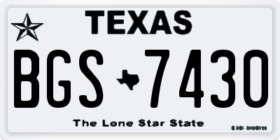 TX license plate BGS7430