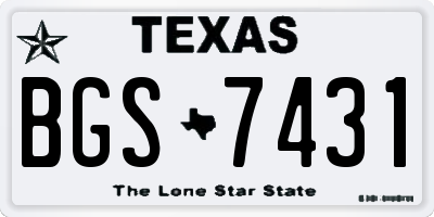 TX license plate BGS7431