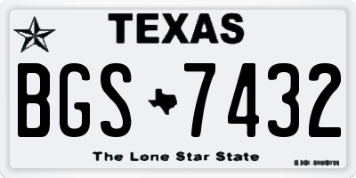 TX license plate BGS7432