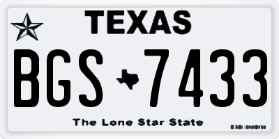 TX license plate BGS7433