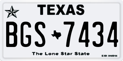 TX license plate BGS7434