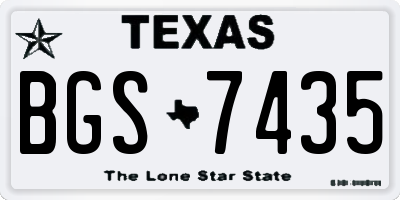 TX license plate BGS7435