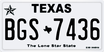 TX license plate BGS7436