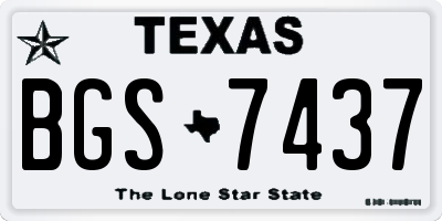 TX license plate BGS7437