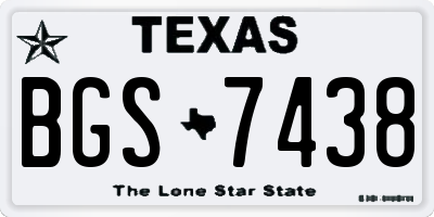 TX license plate BGS7438