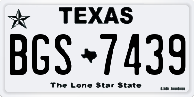 TX license plate BGS7439