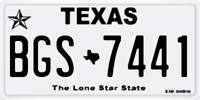 TX license plate BGS7441