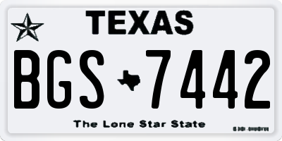 TX license plate BGS7442