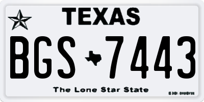 TX license plate BGS7443