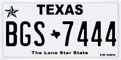 TX license plate BGS7444