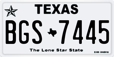 TX license plate BGS7445