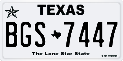 TX license plate BGS7447