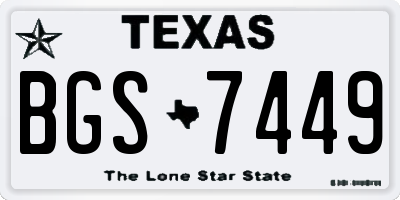 TX license plate BGS7449