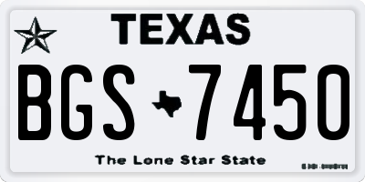 TX license plate BGS7450