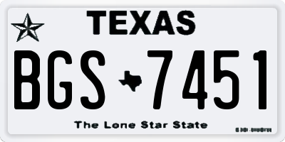 TX license plate BGS7451