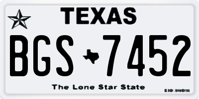 TX license plate BGS7452