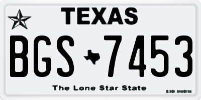 TX license plate BGS7453