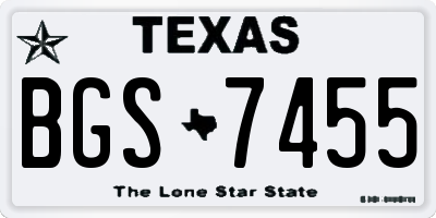 TX license plate BGS7455