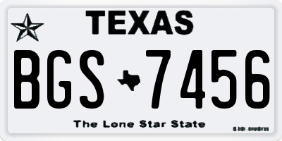 TX license plate BGS7456
