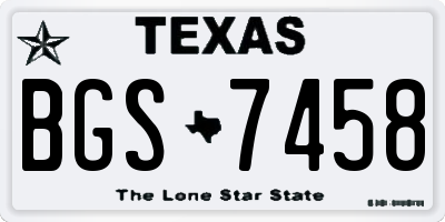 TX license plate BGS7458