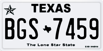 TX license plate BGS7459