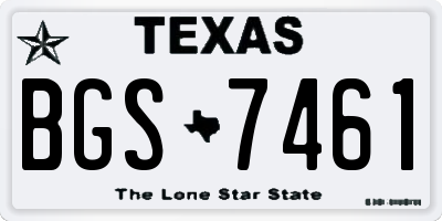 TX license plate BGS7461