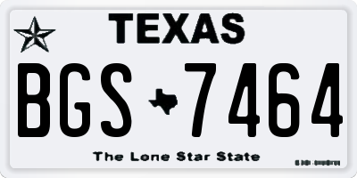 TX license plate BGS7464