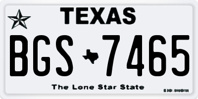 TX license plate BGS7465