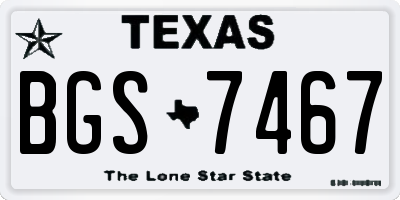 TX license plate BGS7467