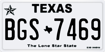 TX license plate BGS7469