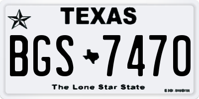 TX license plate BGS7470