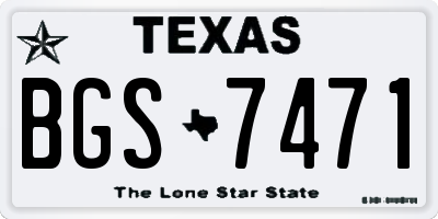 TX license plate BGS7471