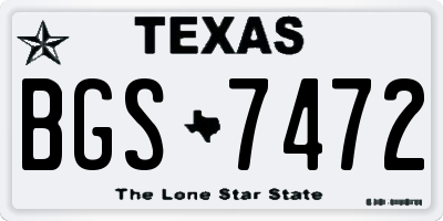 TX license plate BGS7472
