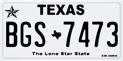 TX license plate BGS7473