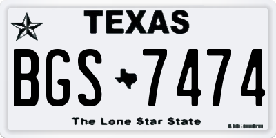 TX license plate BGS7474