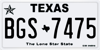 TX license plate BGS7475