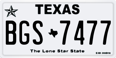 TX license plate BGS7477