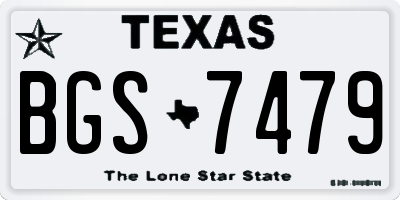 TX license plate BGS7479