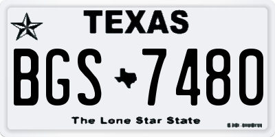 TX license plate BGS7480