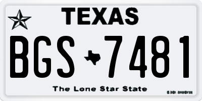 TX license plate BGS7481