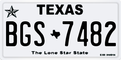 TX license plate BGS7482