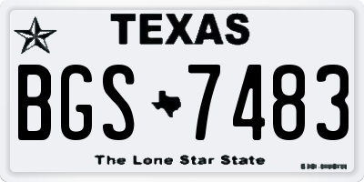 TX license plate BGS7483