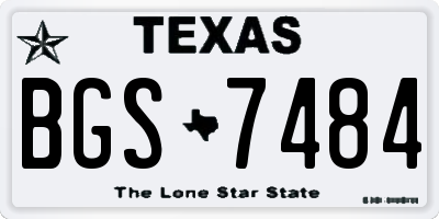 TX license plate BGS7484